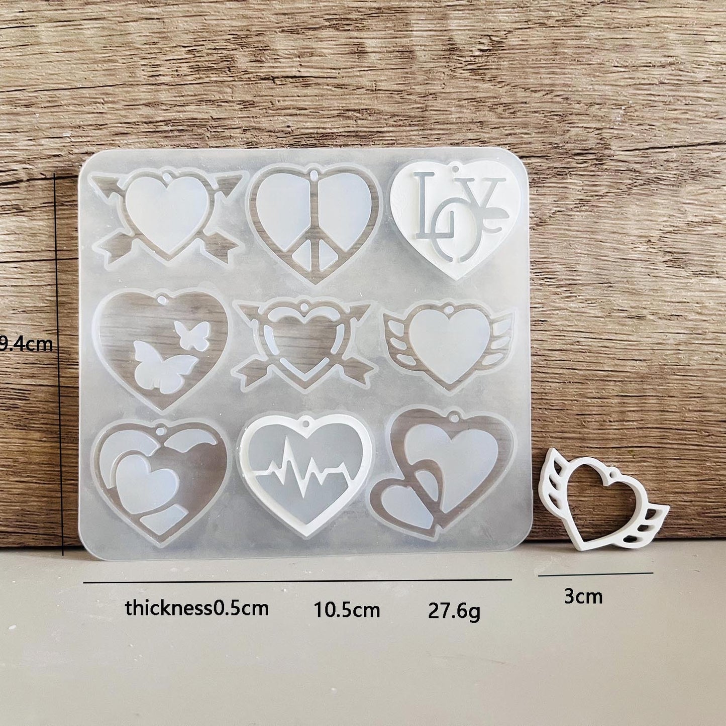 Heart Themed Mold (9 cavity )