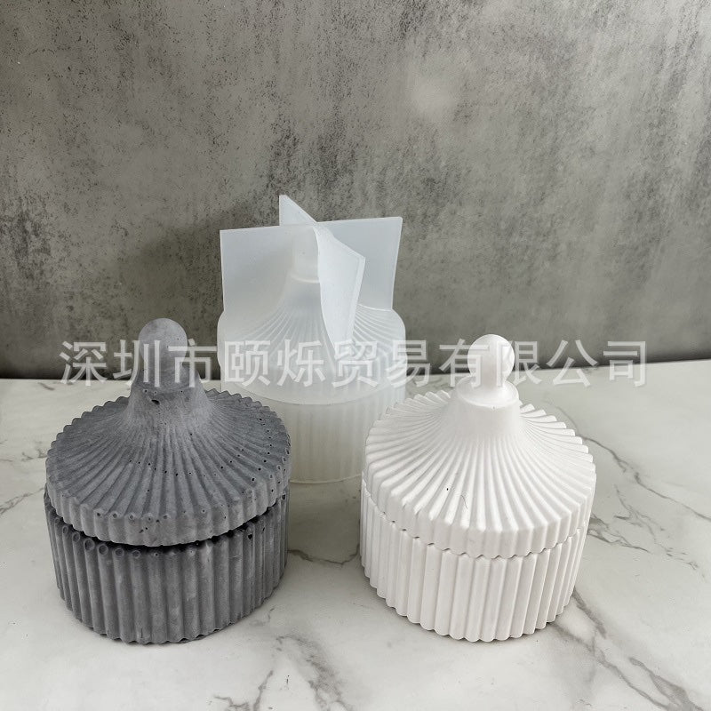Stripped Jar Mold with Lid