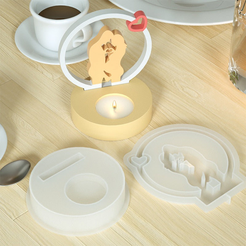 Couple Tealight Candle Holder Mold (2pcs)