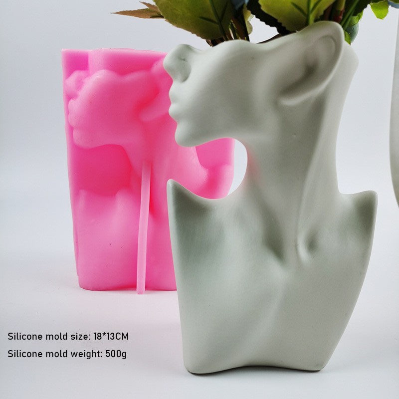 Abstract Face 3D Vase Mold