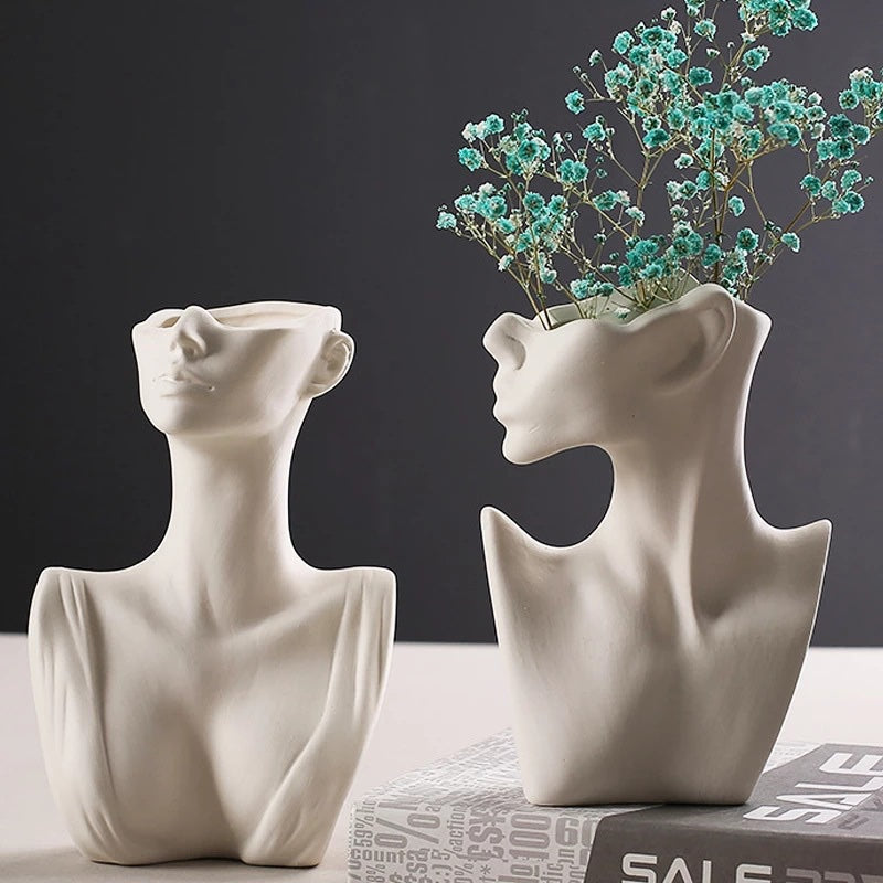 Abstract Face 3D Vase Mold