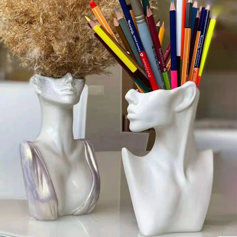 Abstract Face 3D Vase Mold