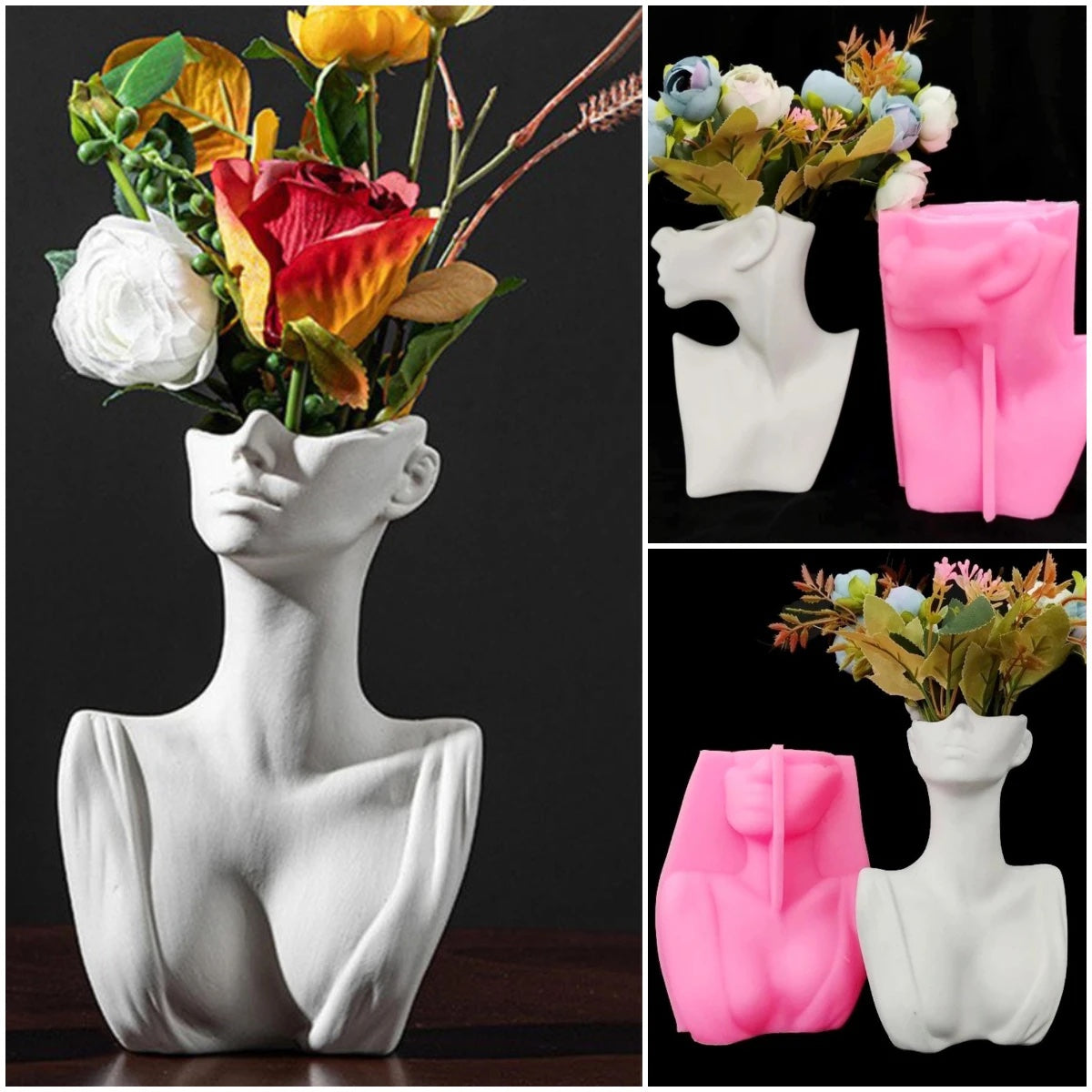 Abstract Face 3D Vase Mold