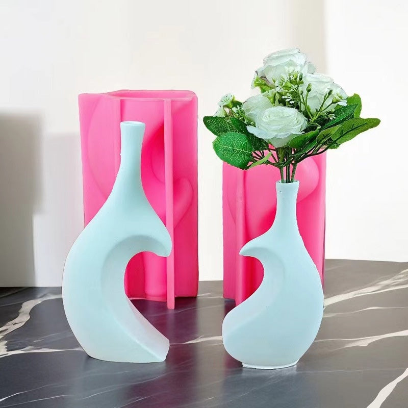 Heart Puzzle Vase Mold (2pcs set)
