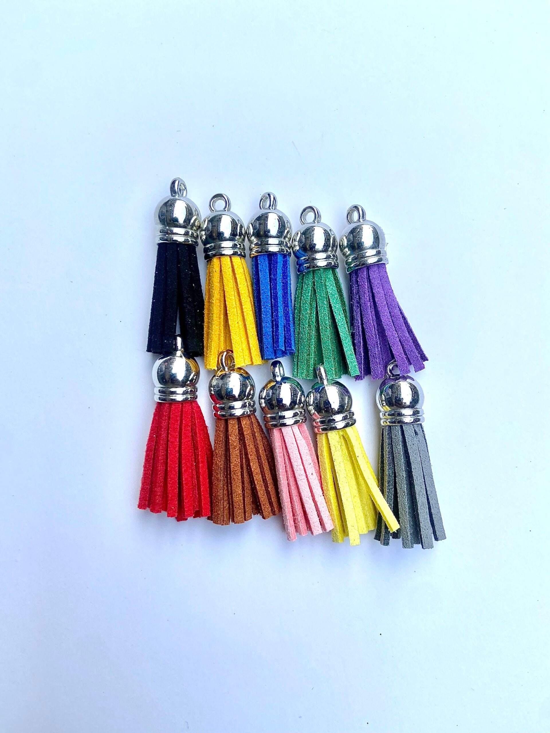 Silver Cap Suede Tassel (10 colors)