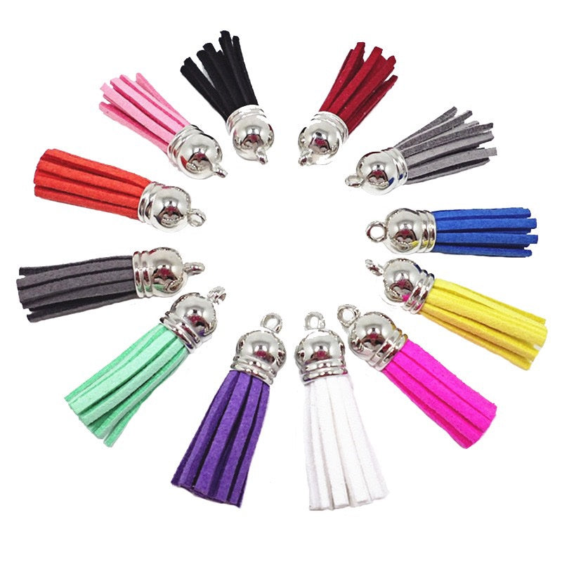 Silver Cap Suede Tassel (10 colors)