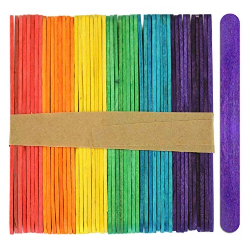 Multicolored Wooden Craft Sticks (50pcs)