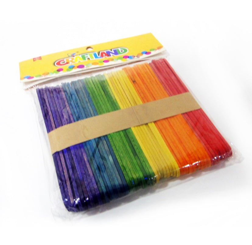 Multicolored Wooden Craft Sticks (50pcs)