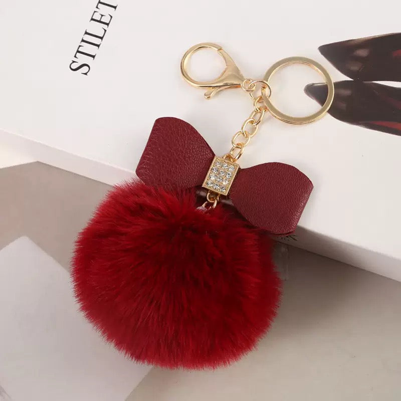 Fluffy Fur PomPom keychain