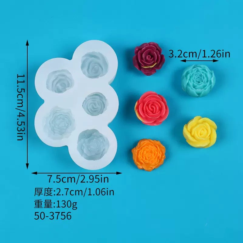 5 Cavity Rose Mold