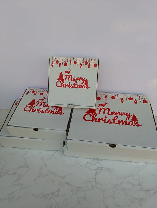 Merry Christmas Kraft Boxes (white)