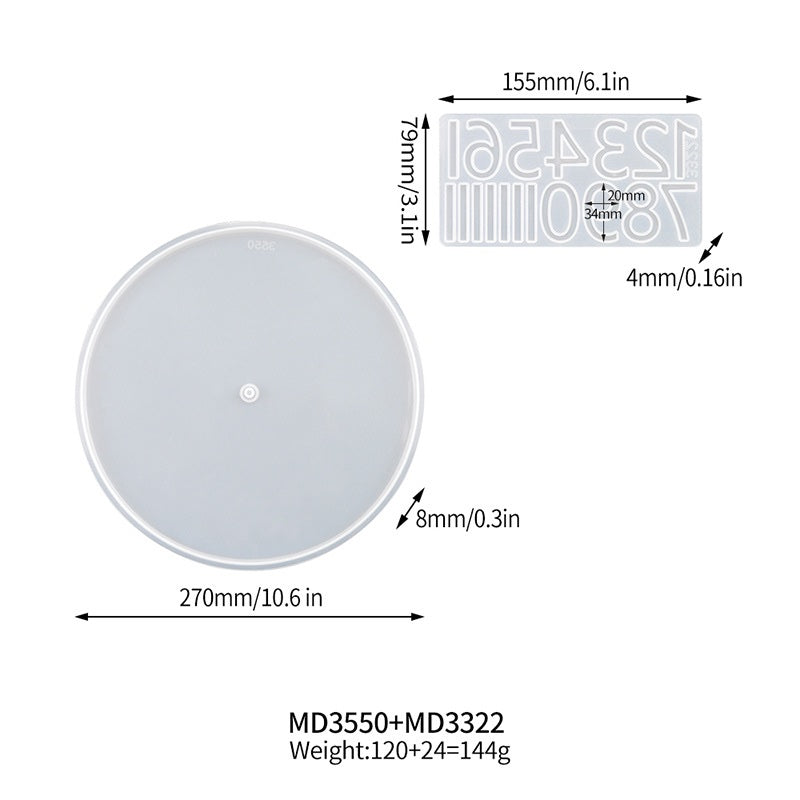 Clock Mold with Numbers (10.6inches)