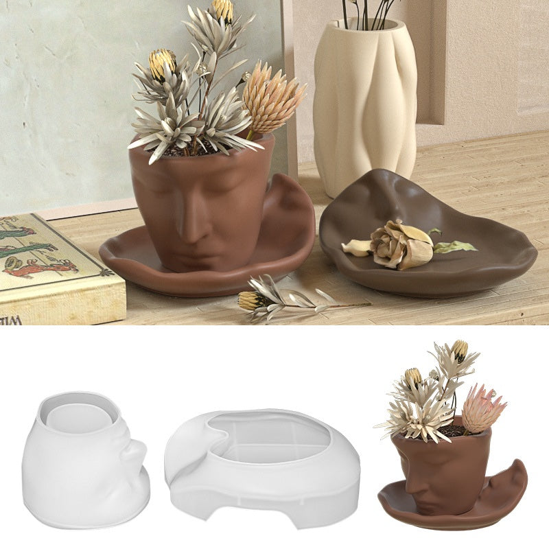 Abstract Face Mold set (Bowl and Trinket Tray)