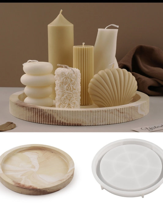 Round Ribbed Tray Mold (8.43in)