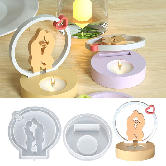 Couple Tealight Candle Holder Mold (2pcs)