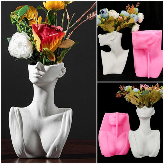 Abstract Face 3D Vase Mold