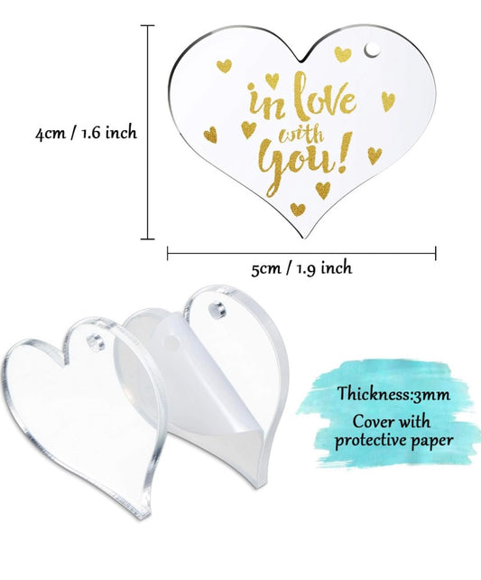 Heart Shape Acrylic Blank (12pcs)