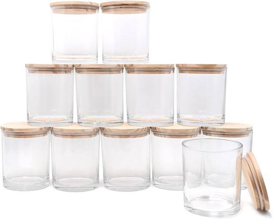 Glass Candle Jar (wooden lid) 200ml