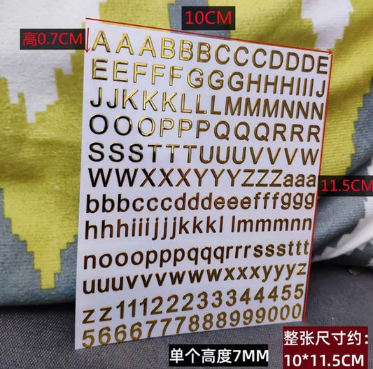 Alphabet Stickers (Upper/Lowercase and Numbers)