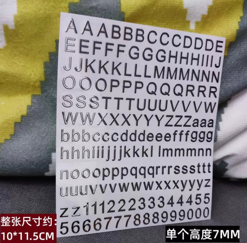 Alphabet Stickers (Upper/Lowercase and Numbers)