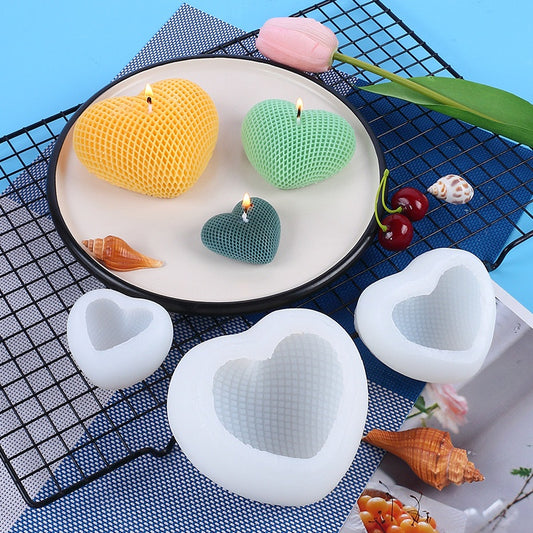 3D Heart Shape Candle Mold