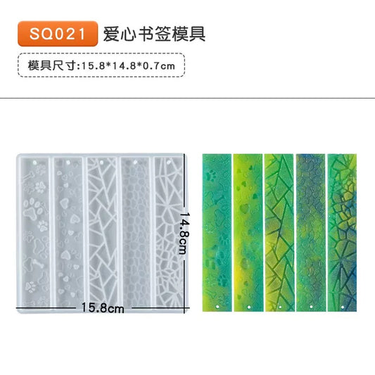 Intricate patterns Bookmark Mold (5 cavity)