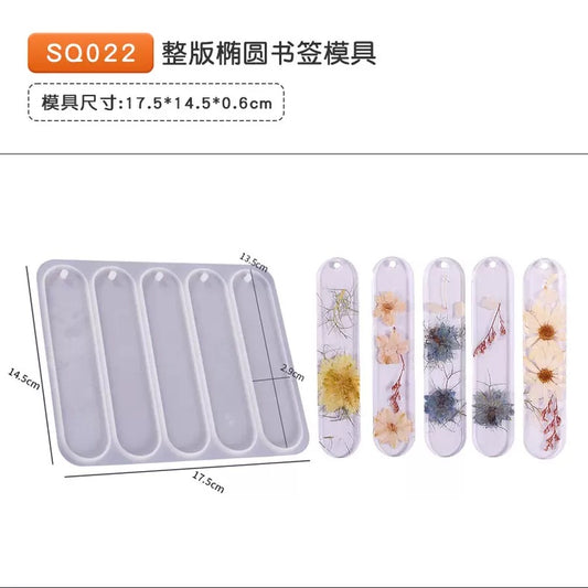 Round-ends Bookmark Mold (5 cavity)