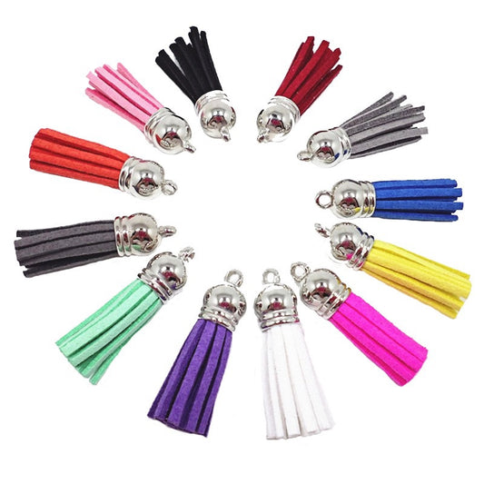 Silver Cap Suede Tassel (10 colors)